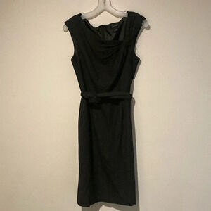 White House Black Market women sheath belted waist sleeveless midi